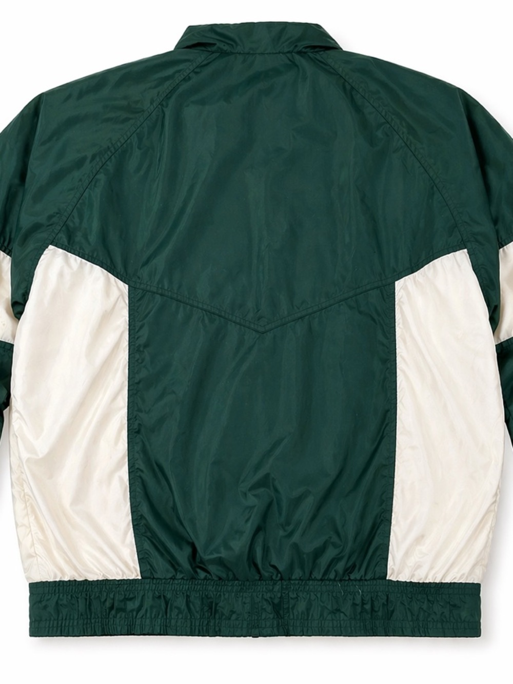 Vintage Adidas Windbreaker Jacket Green White Trefoil Full Zip Size M - Picture 2 of 6